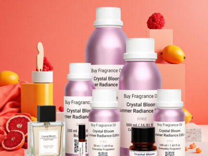 Discover Crystal Bloom – Summer Radiance Edition, a radiant perfume oil inspired by Versace Bright Crystal (reference only). A refreshing blend of pomegranate, peony, and musk in a long-lasting alcohol-free fragrance oil.