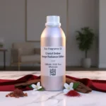 Crystal Ember Rouge Radiance Edition unisex perfume oil – luxury amber floral fragrance with saffron, jasmine, and amberwood in a radiant minimalist design