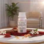 Crystal Ember Rouge Radiance Edition unisex perfume oil – luxury amber floral fragrance with saffron, jasmine, and amberwood in a radiant minimalist design