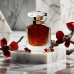 Crystal Ember Rouge Radiance Edition unisex perfume oil – luxury amber floral fragrance with saffron, jasmine, and amberwood in a radiant minimalist design