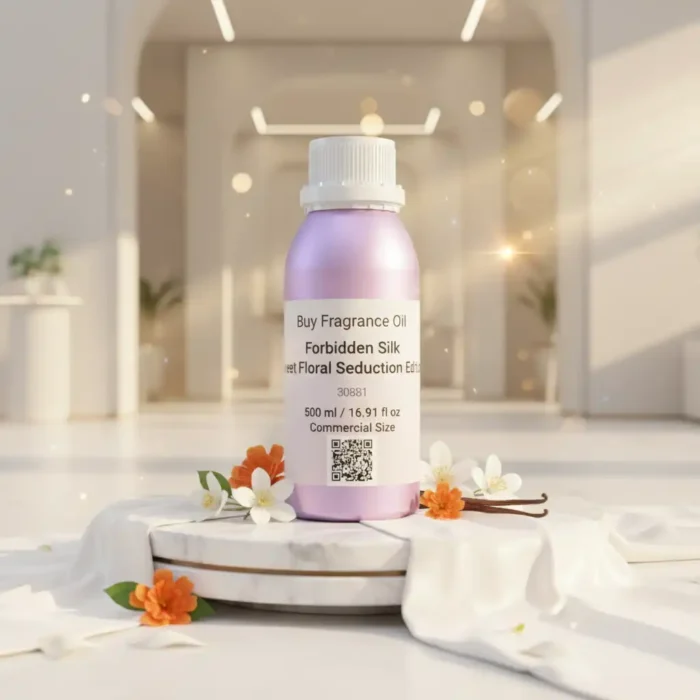 Forbidden Silk Sweet Floral Seduction Edition women’s perfume oil – white floral gourmand fragrance with jasmine, tuberose, and vanilla in a luxury minimalist bottle design