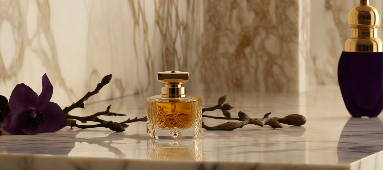 Golden Mirage Oud Velvet Edition unisex perfume oil – luxurious oud floral fragrance with rose, violet, and vanilla in a golden minimalist bottle design