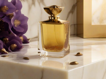 Golden Mirage Oud Velvet Edition unisex perfume oil – luxurious oud floral fragrance with rose, violet, and vanilla in a golden minimalist bottle design