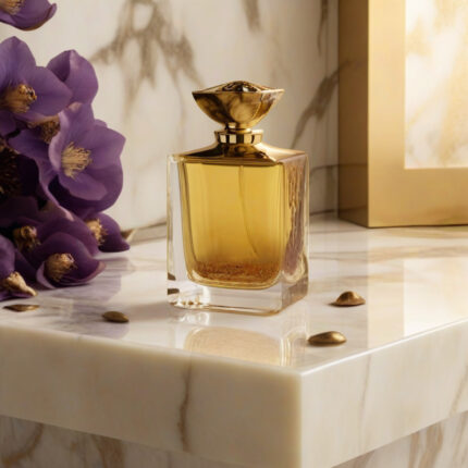 Golden Mirage Oud Velvet Edition unisex perfume oil – luxurious oud floral fragrance with rose, violet, and vanilla in a golden minimalist bottle design