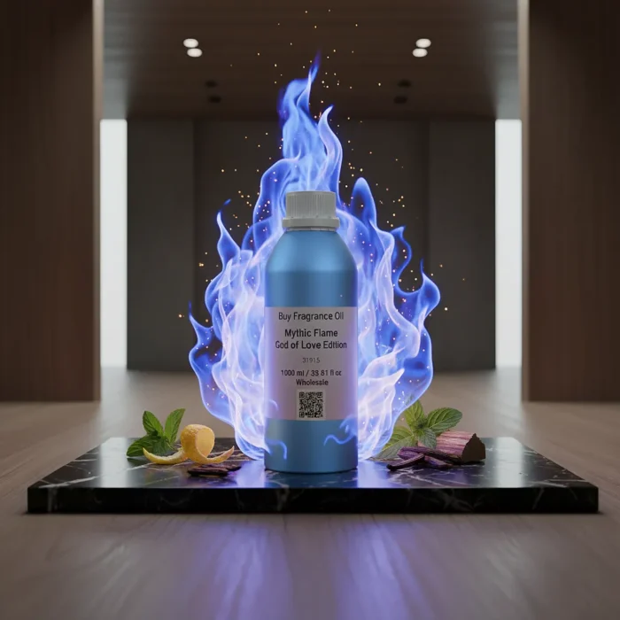 Mythic Flame God of Love Edition men’s perfume oil – bold seductive fragrance with citrus, tonka bean, and woody notes in a luxury minimalist bottle design