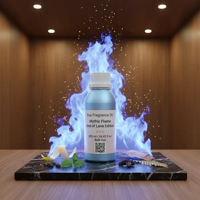 Mythic Flame God of Love Edition men’s perfume oil – bold seductive fragrance with citrus, tonka bean, and woody notes in a luxury minimalist bottle design