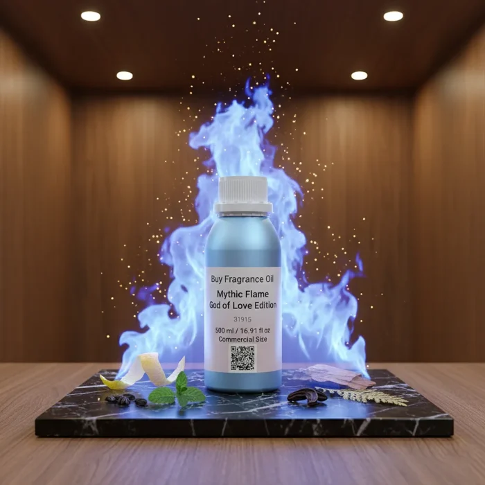 Mythic Flame God of Love Edition men’s perfume oil – bold seductive fragrance with citrus, tonka bean, and woody notes in a luxury minimalist bottle design