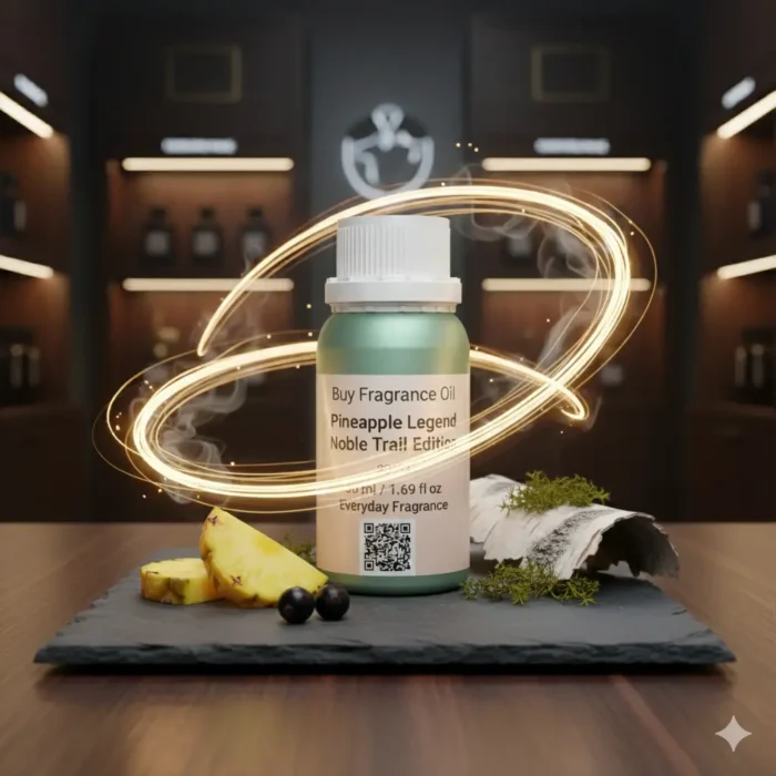 Pineapple Legend Noble Trail Edition men’s perfume oil – fruity smoky fragrance with pineapple, birch, and oakmoss in a luxury minimalist design