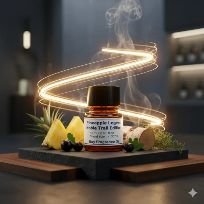 Pineapple Legend Noble Trail Edition men’s perfume oil – fruity smoky fragrance with pineapple, birch, and oakmoss in a luxury minimalist design