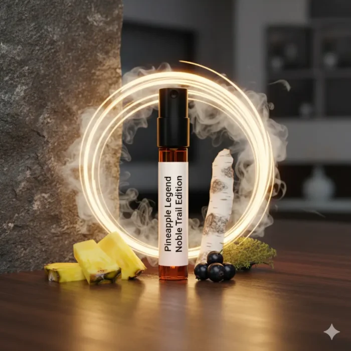 Pineapple Legend Noble Trail Edition men’s perfume oil – fruity smoky fragrance with pineapple, birch, and oakmoss in a luxury minimalist design