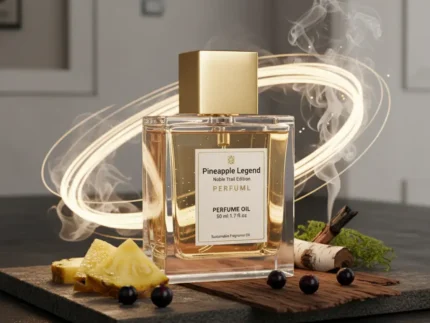 Pineapple Legend Noble Trail Edition men’s perfume oil – fruity smoky fragrance with pineapple, birch, and oakmoss in a luxury minimalist design