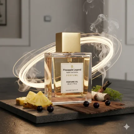 Pineapple Legend Noble Trail Edition men’s perfume oil – fruity smoky fragrance with pineapple, birch, and oakmoss in a luxury minimalist design