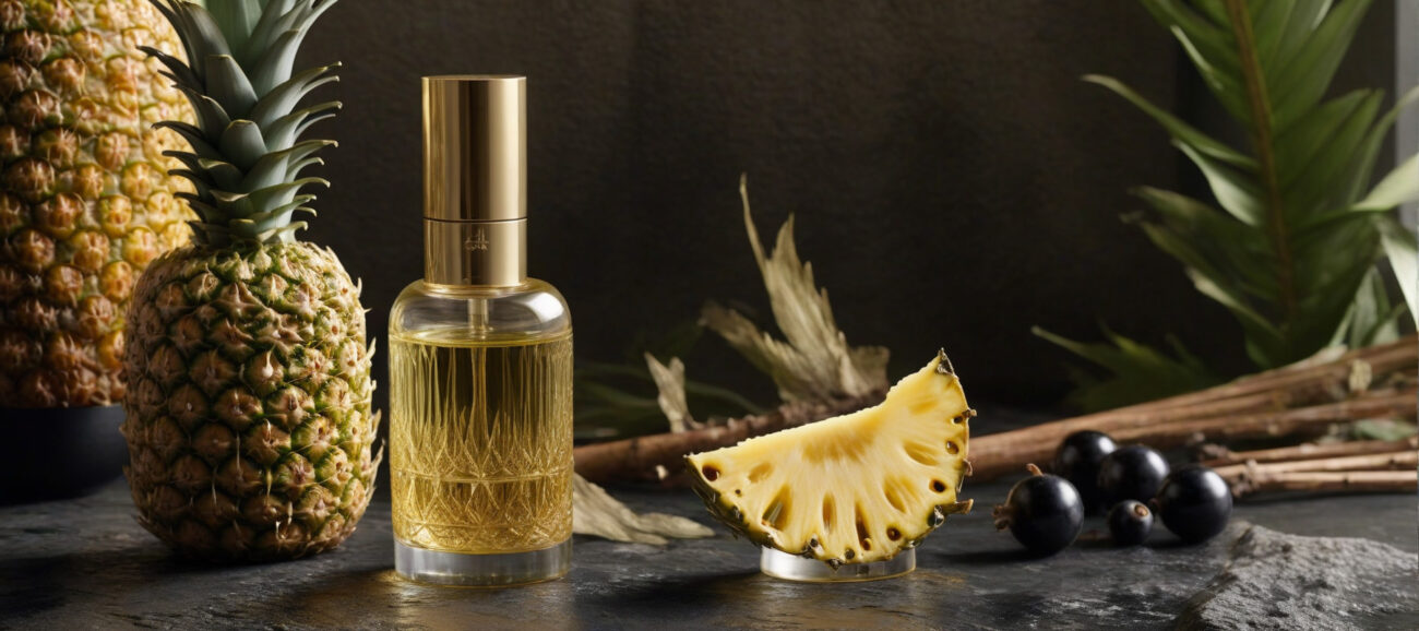 Pineapple Legend Noble Trail Edition men’s perfume oil – fruity smoky fragrance with pineapple, birch, and oakmoss in a luxury minimalist design