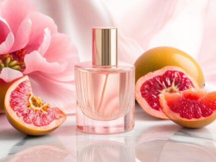 Pink Aura Bombshell Spark Edition women’s perfume oil – fruity floral fragrance with passionfruit, peony, and musk in a luxury minimalist design