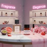 Pink Aura Bombshell Spark Edition women’s perfume oil – fruity floral fragrance with passionfruit, peony, and musk in a luxury minimalist design