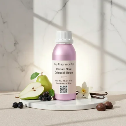 Radiant Soul Belle Aura Edition women’s perfume oil – sweet floral gourmand fragrance with vanilla and praline, luxury minimalist bottle design