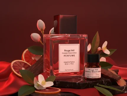 Rouge Veil Forbidden Flower Edition women’s perfume oil – seductive floral spicy fragrance with jasmine, tuberose, and patchouli in a luxury minimalist design