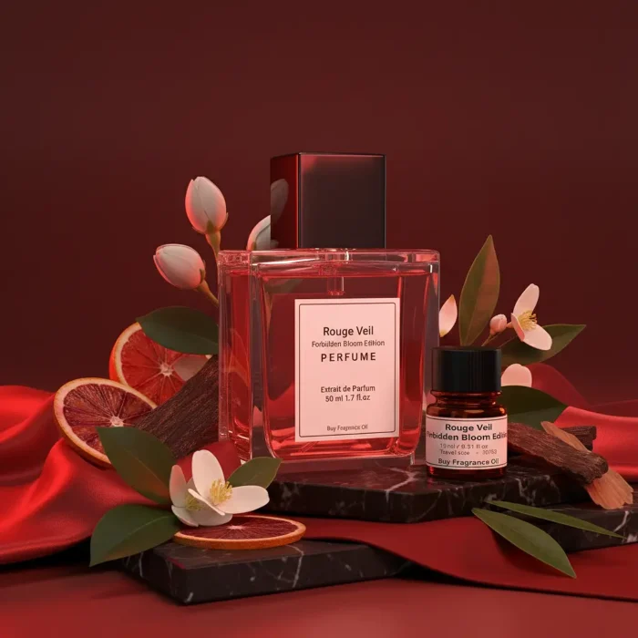 Rouge Veil Forbidden Flower Edition women’s perfume oil – seductive floral spicy fragrance with jasmine, tuberose, and patchouli in a luxury minimalist design