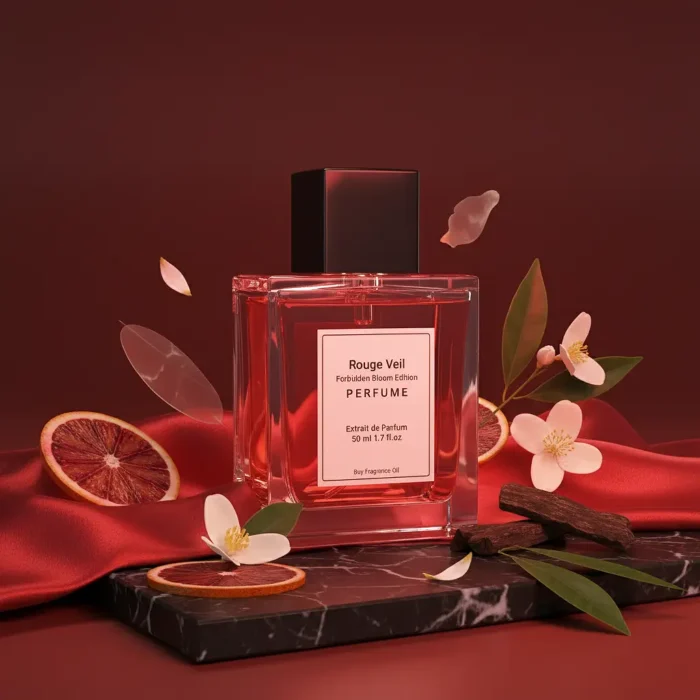 Rouge Veil Forbidden Flower Edition women’s perfume oil – seductive floral spicy fragrance with jasmine, tuberose, and patchouli in a luxury minimalist design