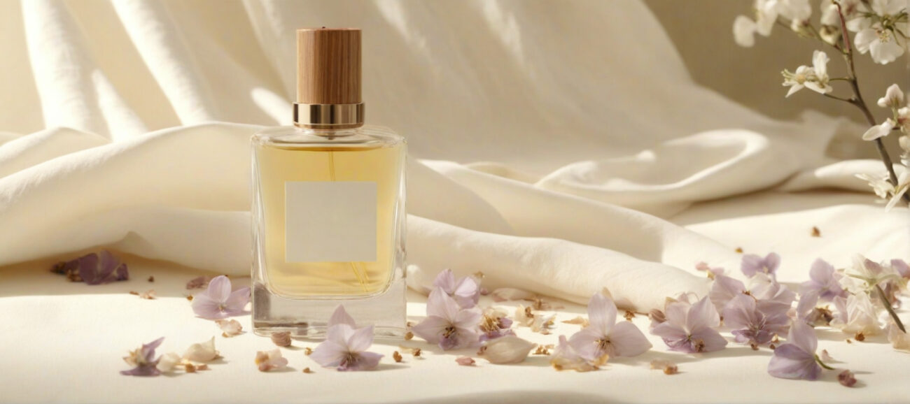 Sheer Grace Bare Skin Essence women’s perfume oil – soft minimalist fragrance with musk, white florals, sandalwood and amber in a luxury eco-conscious design