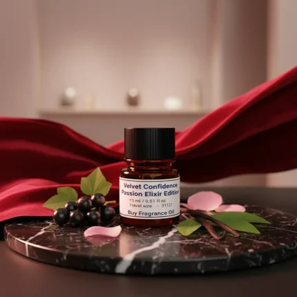 Velvet Confidence Passion Elixir Edition women’s perfume oil – sweet chypre fragrance with blackcurrant, rose, and vanilla in a luxury minimalist design