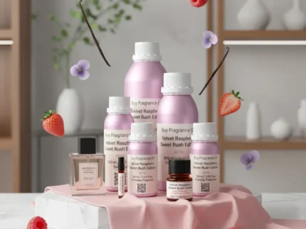 Velvet Raspberry Sweet Rush Edition women’s perfume oil – fruity floral gourmand fragrance with raspberry, strawberry, violet, and vanilla in a luxury minimalist design