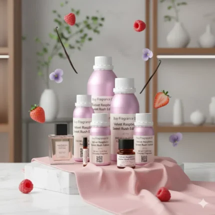 Velvet Raspberry Sweet Rush Edition women’s perfume oil – fruity floral gourmand fragrance with raspberry, strawberry, violet, and vanilla in a luxury minimalist design