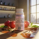 Amber Veil Radiant Glow Edition – luxury unisex amber woody oriental perfume oil inspired by Ajmal Amber Wood, with apple, cardamom, amber, cedarwood, and patchouli in a radiant minimalist design.