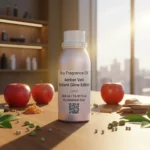 Amber Veil Radiant Glow Edition – luxury unisex amber woody oriental perfume oil inspired by Ajmal Amber Wood, with apple, cardamom, amber, cedarwood, and patchouli in a radiant minimalist design.