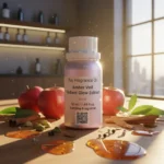 Amber Veil Radiant Glow Edition – luxury unisex amber woody oriental perfume oil inspired by Ajmal Amber Wood, with apple, cardamom, amber, cedarwood, and patchouli in a radiant minimalist design.