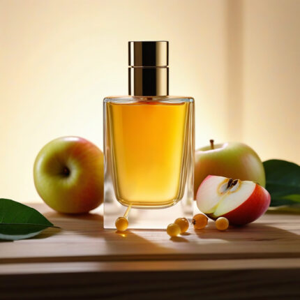 Amber Veil Radiant Glow Edition – luxury unisex amber woody oriental perfume oil inspired by Ajmal Amber Wood, with apple, cardamom, amber, cedarwood, and patchouli in a radiant minimalist design.