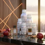 Amber Veil Radiant Glow Edition – luxury unisex amber woody oriental perfume oil inspired by Ajmal Amber Wood, with apple, cardamom, amber, cedarwood, and patchouli in a radiant minimalist design.