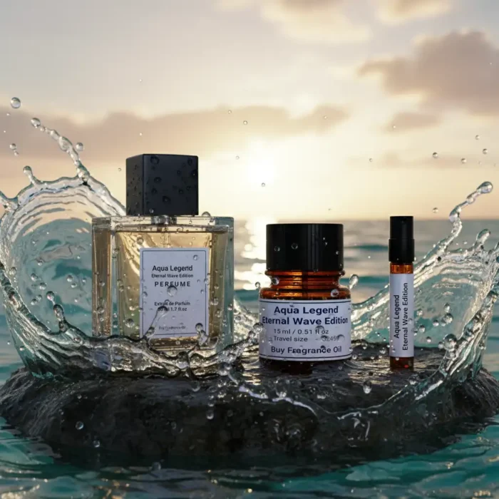 Aqua Legend – Eternal Wave Edition unisex perfume oil – inspired by Cool Water, aromatic aquatic woody fragrance with sea breeze, lavender, and cedarwood, long-lasting alcohol-free perfume oil.