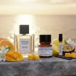 Celestial Nectar Summer Glow Edition – luxury unisex fruity musk perfume oil inspired by Erba Pura, with Mediterranean citrus, exotic fruits, jasmine, amber, and vanilla in a radiant summer design.