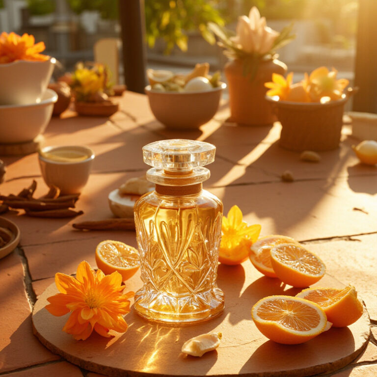 Citrus & Fresh perfume oils with lemon, bergamot, and green tea notes – uplifting and energizing scents