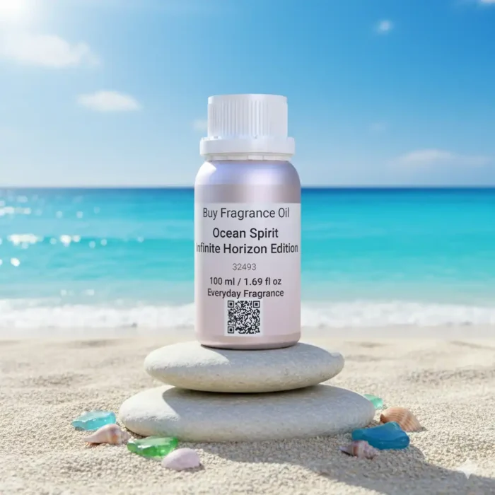 Ocean Spirit Infinite Horizon Edition – luxury unisex citrus aquatic perfume oil inspired by L’Immensité, with grapefruit, bergamot, ginger, sage, and marine accords in a fresh minimalist design.