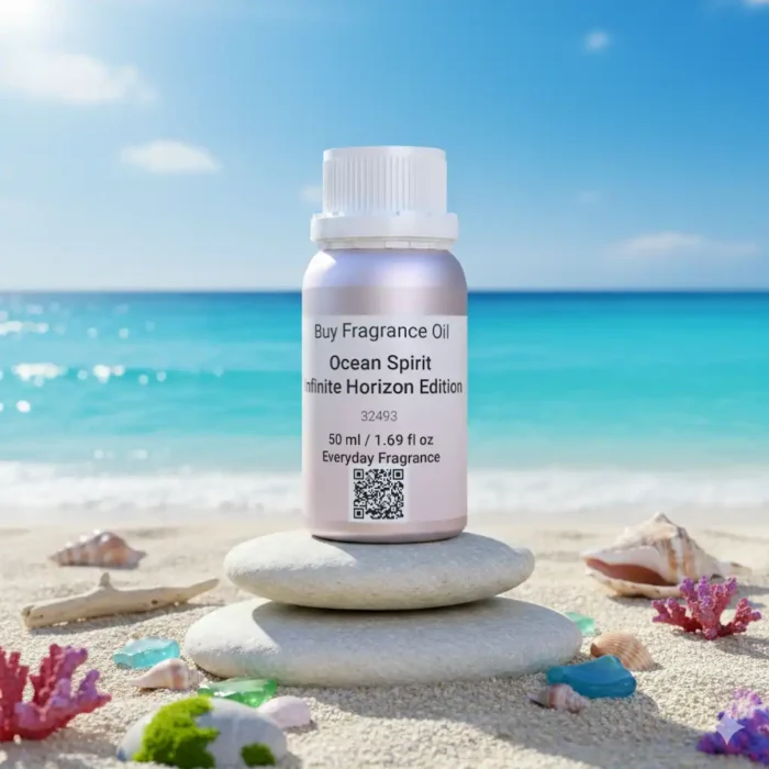 Ocean Spirit Infinite Horizon Edition – luxury unisex citrus aquatic perfume oil inspired by L’Immensité, with grapefruit, bergamot, ginger, sage, and marine accords in a fresh minimalist design.