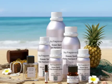 Ocean Spirit Infinite Horizon Edition – luxury unisex citrus aquatic perfume oil inspired by L’Immensité, with grapefruit, bergamot, ginger, sage, and marine accords in a fresh minimalist design.