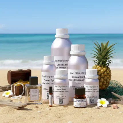 Ocean Spirit Infinite Horizon Edition – luxury unisex citrus aquatic perfume oil inspired by L’Immensité, with grapefruit, bergamot, ginger, sage, and marine accords in a fresh minimalist design.