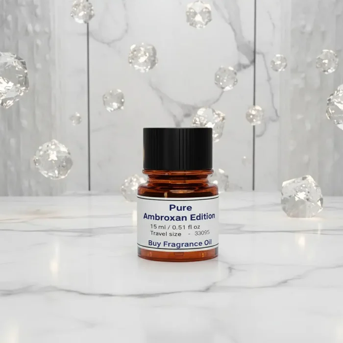 Pure Ambroxan Edition unisex perfume oil – inspired by Molecule 02, minimalist amber woody fragrance with crystalline freshness, long-lasting alcohol-free perfume oil.
