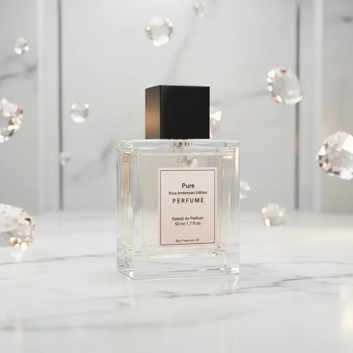 Pure Ambroxan Edition unisex perfume oil – inspired by Molecule 02, minimalist amber woody fragrance with crystalline freshness, long-lasting alcohol-free perfume oil.