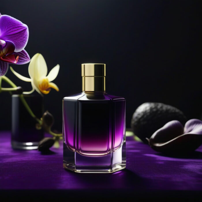 Velvet Bloom Dark Elegance Edition – luxury unisex dark floral oriental perfume oil inspired by Black Orchid, with black orchid, spices, incense, patchouli, and sandalwood in a mysterious minimalist design.
