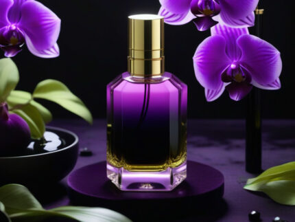 Velvet Bloom Dark Elegance Edition – luxury unisex dark floral oriental perfume oil inspired by Black Orchid, with black orchid, spices, incense, patchouli, and sandalwood in a mysterious minimalist design.