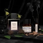 Velvet Bloom Dark Elegance Edition – luxury unisex dark floral oriental perfume oil inspired by Black Orchid, with black orchid, spices, incense, patchouli, and sandalwood in a mysterious minimalist design.