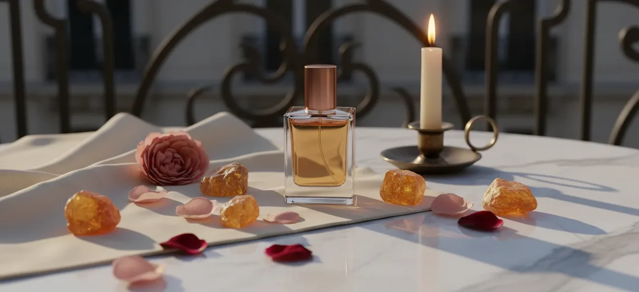 Amber Rose Perfume Oil – amber and rose fragrance for men and women inspired by Dior Ambre Nuit, elegant unisex scent with warm floral notes.