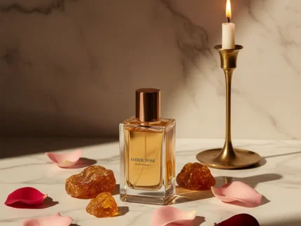 Amber Rose Perfume Oil – amber and rose fragrance for men and women inspired by Dior Ambre Nuit, elegant unisex scent with warm floral notes.