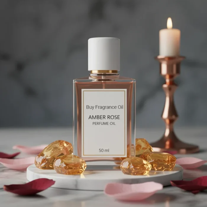 Amber Rose Perfume Oil – amber and rose fragrance for men and women inspired by Dior Ambre Nuit, elegant unisex scent with warm floral notes.
