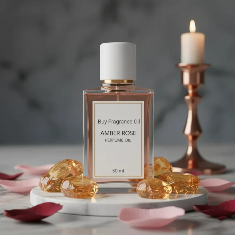 Amber Rose Perfume Oil – amber and rose fragrance for men and women inspired by Dior Ambre Nuit, elegant unisex scent with warm floral notes.