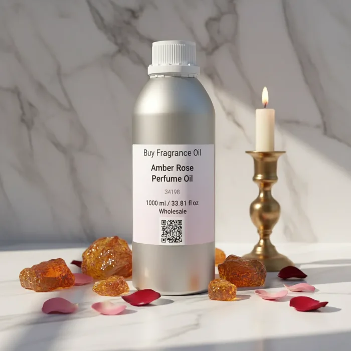 Amber Rose Perfume Oil – amber and rose fragrance for men and women inspired by Dior Ambre Nuit, elegant unisex scent with warm floral notes.