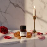 Amber Rose Perfume Oil – amber and rose fragrance for men and women inspired by Dior Ambre Nuit, elegant unisex scent with warm floral notes.